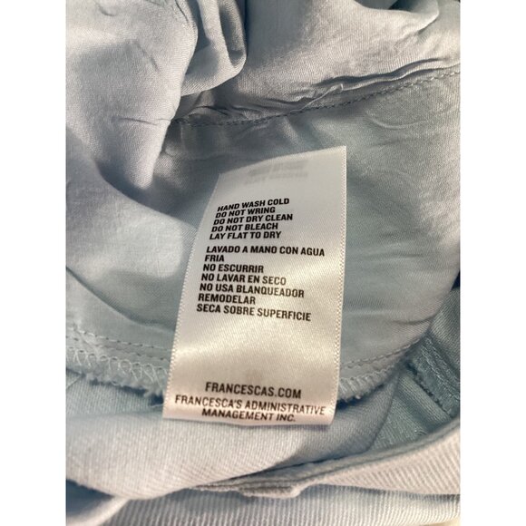 Francesca’s Light Blue Denim High Waist Pleated Shorts With Buttons Size M NWT - Picture 9 of 10